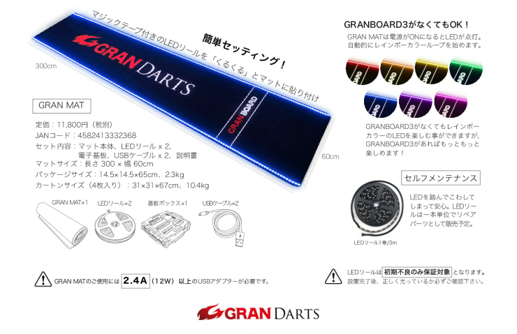 GranBoard LED Darts Mat Dart Mat