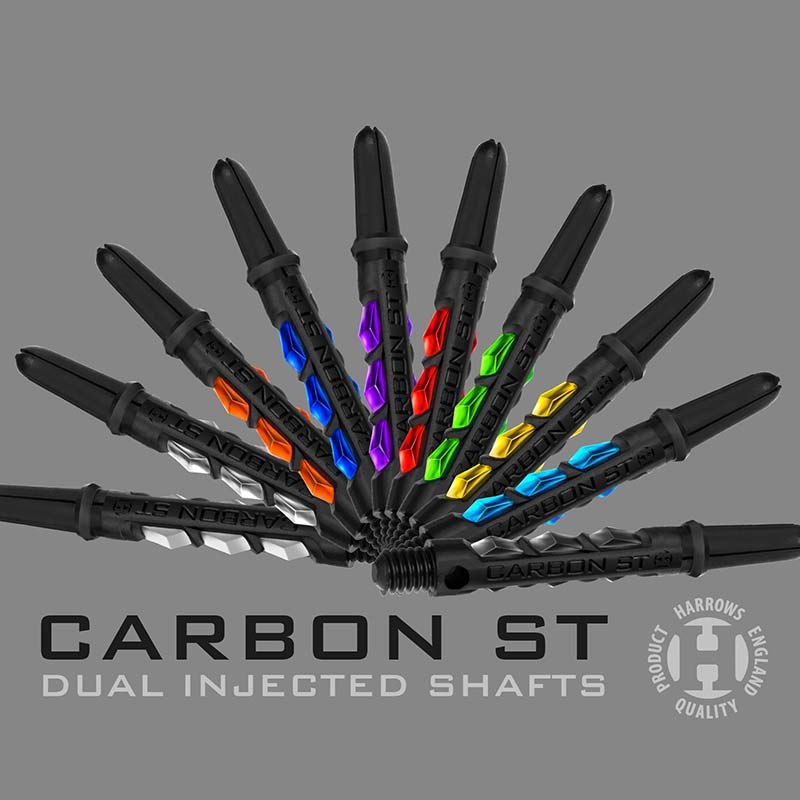 BLACK & AQUA MEDIUM HARROWS CARBON ST DART SHAFTS 